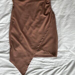 Dusty Pink Asymmetrical Midi Dress – Size M